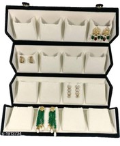 Jewelry Organizer Storage Case Display Earring Ring Holder Velvet Earrin... - £22.50 GBP