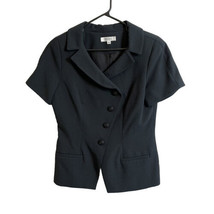 Bigio Collection Womens Black Short Sleeve Blazer Size 8 Jacket Lined Bu... - £15.13 GBP