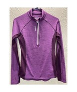 Reebok Athletic Long Raglan Sleeve Shirt Purple 1/2 Zip Women&#39;s Size Small - $16.00