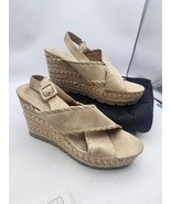 Seven Dails Wedge Tan Sandles Size 9.5 With 4 Im Weaved Heel - $26.67 CAD