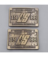 Vintage 1988 USA Olympic Belt Buckle (2) Brass Shooting Team Official Sp... - $24.99