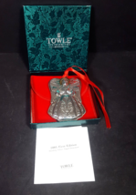 TOWLE Sterling Silver ANGEL Christmas Ornament 1st Edition RARE Gold Accent 2001 - £79.12 GBP