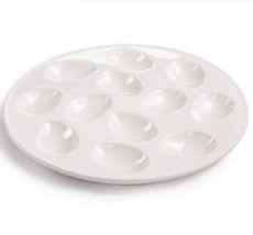 Martha Stewart Collection Egg Platter 10.25&quot; Round  - White, hold 12 eggs - $17.99