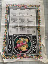  Vintage 1993 Calendar Linen Towel 16”x24” - £7.08 GBP