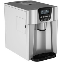 2 In 1 Ice Maker Water Dispenser Countertop 36Lbs/24H LCD Display Compact Silver - £214.95 GBP
