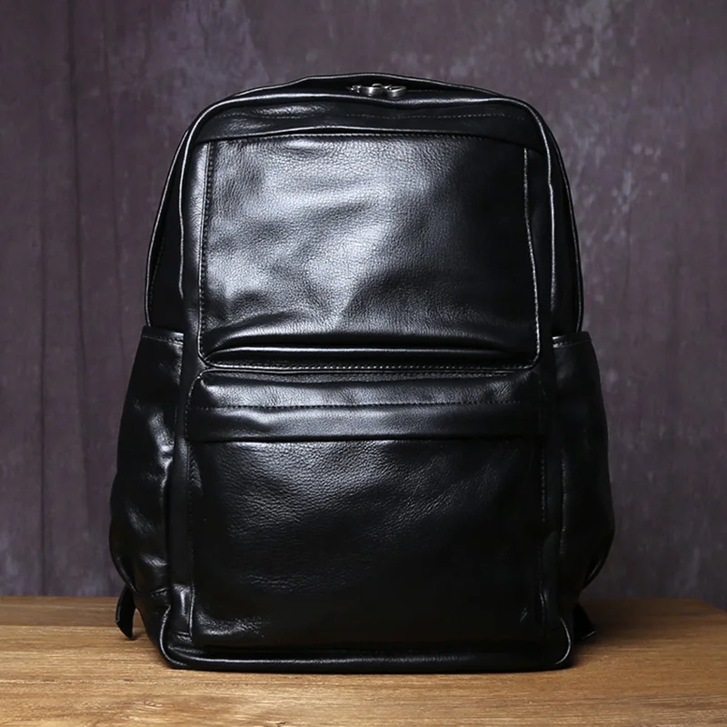 Natural Top Layer Cowhide Backpack For Men&#39;s Casual Fashion Large Capacity Genui - $421.91