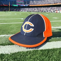 Vintage Chicago Bears Reebok NFL Fitted Hat 7 5/8  Orange Blue Dad Flat ... - $270.27 MXN