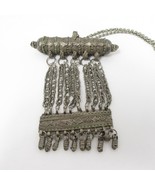 Vtg Moroccan Hiraz Prayer Tribal Statement Necklace African Bedouin Silver - $98.99