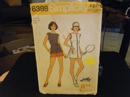 Simplicity 6398 Misses Tennis Dress or Top & Shorts Pattern - Size 14 Bust 36 - $9.93