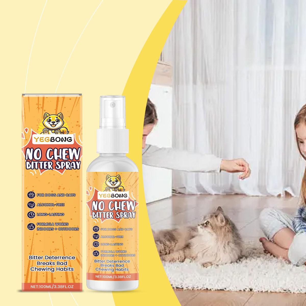1/2Box x100ml NO chew bitter spray, Prevent pets dog cat from chewing furniture Item image 2