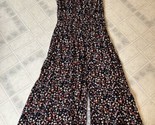 Maurices Black Floral Print Peasant Top Front Slit Dress Elastic Waist S... - £18.46 GBP