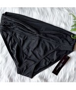 Carmen Marc Valvo C19404 Classic Bikini Bottom Black Onyx Twist Waistban... - €25,01 EUR