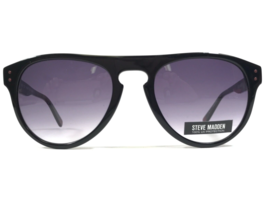 Steve Madden Sonnenbrille HUSTTLER BLACK Rund Rahmen mit Violett Gläser - £21.64 GBP