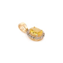18K Gold Yellow Sapphire Diamond Pendants - £444.90 GBP