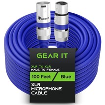 GearIT XLR to XLR Microphone Cable (100 Feet, 1 Pack) XLR Male to Female... - £56.67 GBP