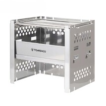 Tomshoo Portable Folding Wood Stove with BBQ Grill - Adjustable Ash Tray - $54.99