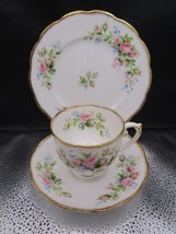 Tuscan Roselyn Moss Rose England Trio cup saucer and plate [84] - £58.33 GBP
