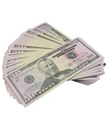 5,000$ Full Print Realistic Prop Money 50$ Dollar Bills Cash Fake Movie ... - $12.95