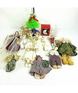 Christmas Angel Ornaments Figurines Craft Mixed Lot of 18 Cloth Porcelain - £20.16 GBP