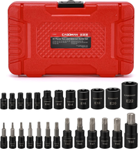 CASOMAN 25 Piece Torx Bit Socket and External Socket Set, 13 Star Socket... - £25.84 GBP