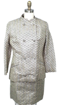 VTG 60s Zelinka Mary Usmar 3PC Skirt Suit Jackie O Gold Silver Metallic ... - $4,161.40 MXN