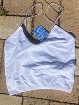 NWT Free People S Small Under Shirt Crop Top Halter White Tank Cami - £13.23 GBP
