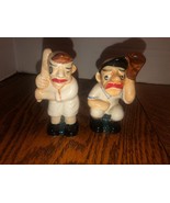 Vintage Baseball Batter &amp; Catcher Salt &amp; Pepper Shakers-Japan 4&quot; Tall - $17.71 CAD