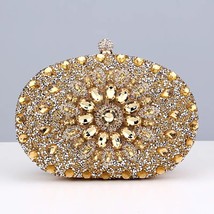  Design Egg Shaped s Women Evening Bags Flower Rhinestones Small Day Clutch With - £144.63 GBP