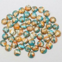 10x10 mm Round Natural Composite Mohave Copper Turquoise Cabochon Gemstone 30pcs - £28.47 GBP