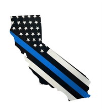 CALIFORNIA Thin Blue Line USA Flag Reflective Decal Sticker Police - £6.22 GBP