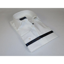 Men 100% Cotton Shirt Manschett Quesste Turkey Slim Fit 6047-01 White Fancy image 2