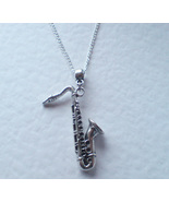 Silver Plate Saxophone Sax Music Instrument Musician Jazz Earrings - £4.63 GBP