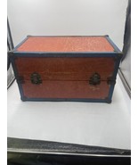 Vintage Worcester T&amp;S Doll Wardrobe Steamer Trunk Metal - $40.60 CAD