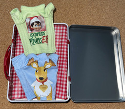 Elf On The Shelf Claus Couture &amp; Clothes 2 Shirts Suitcase Tin Express Yourself - £23.36 GBP