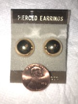Vintage Domed Button 1/2” Earrings Gold Plated Made In USA Quality earri... - $14.85