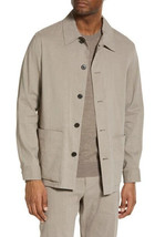 Theory Men&#39;s Selk Stretch Linen Blend Button-Up Work Shirt in Tapir-Small - £104.55 GBP