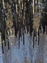 Bisou Silver Gold Black Sequin Party Skirt Small Straight Pencil Lined P... - $19.00