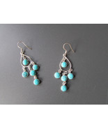 Vintage Pierced Earrings Natural Blue Turquoise New Condition - $33.56 CAD