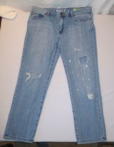 ROXY Women&#39;s  BOYFRIEND 5 pocket Destructed Frayed Jeans Size 9 - £11.79 GBP