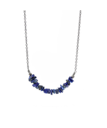 Gempires Lapis Lazuli Chips Bar Necklace, Nugget Uncut Stones 3-5 Mm, Th... - £10.93 GBP