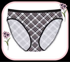 XXL Black White Pink SHINE Plaid Victorias Secret High Leg Waist Brief Pantie - £8.76 GBP