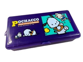 Vintage Sanrio Pochacco Divided Sandwich Plastic Lunch Box Organizer - 1995 - £22.82 GBP