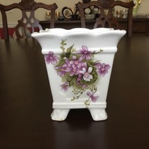 Vintage Rare Seymour Mann Victorian Violets 4&quot; Fine Bone China Planter Japan - £18.39 GBP