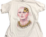 Einzigartig Edelstein Juwelen Perlen Verziert Damen Grafik T-Shirt Adult M - $16.77