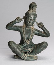 Devil Statue - Antik Khmer Stil Bronze &#39;Hören Böse &#39;Statue - - £402.07 GBP