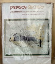 Paragon Crewel Embroidery Kit COVERED BRIDGE 0417 Cedarburg Wisconsin WI 1980. - £11.09 GBP