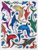 Fish ocean School Craft Sticker Decal Size 13x10cm/5x4inch Glitter Metallic D554 - £2.62 GBP