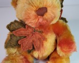 Dan Dee Laurel&#39;s Attic Plush Bear Orange Autumn Leaves Teddy Stuffed Toy - $14.80