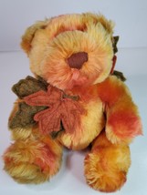 Dan Dee Laurel&#39;s Attic Plush Bear Orange Autumn Leaves Teddy Stuffed Toy - £11.63 GBP