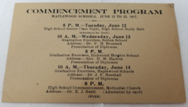 Maplewood Schools Commencement Program 1917 Admission Card St. Louis Ant... - $18.95